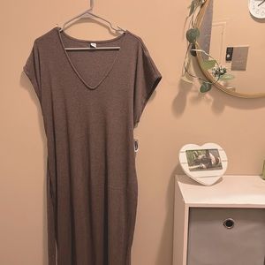 Never worn tags still attached, soft, brown long dress